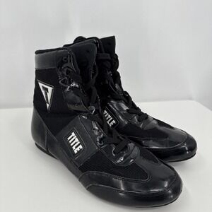 TITLE Hyper Speed Elite Boxing Shoes Black Size 8 Lightweight Kickboxing